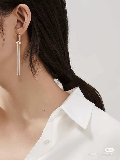 [Stellar jewels]HARDWEAR DOUBLE LONG LINK EARRINGS