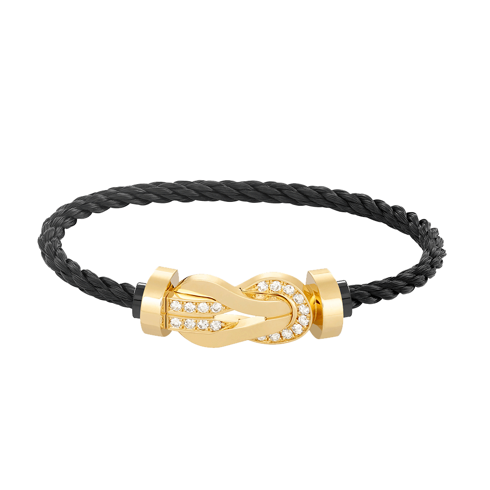 [Stellar Jewelry]CHANCE LARGE 8 FIGURE BUCKLE HALF DIAMOND BRACELET GOLD