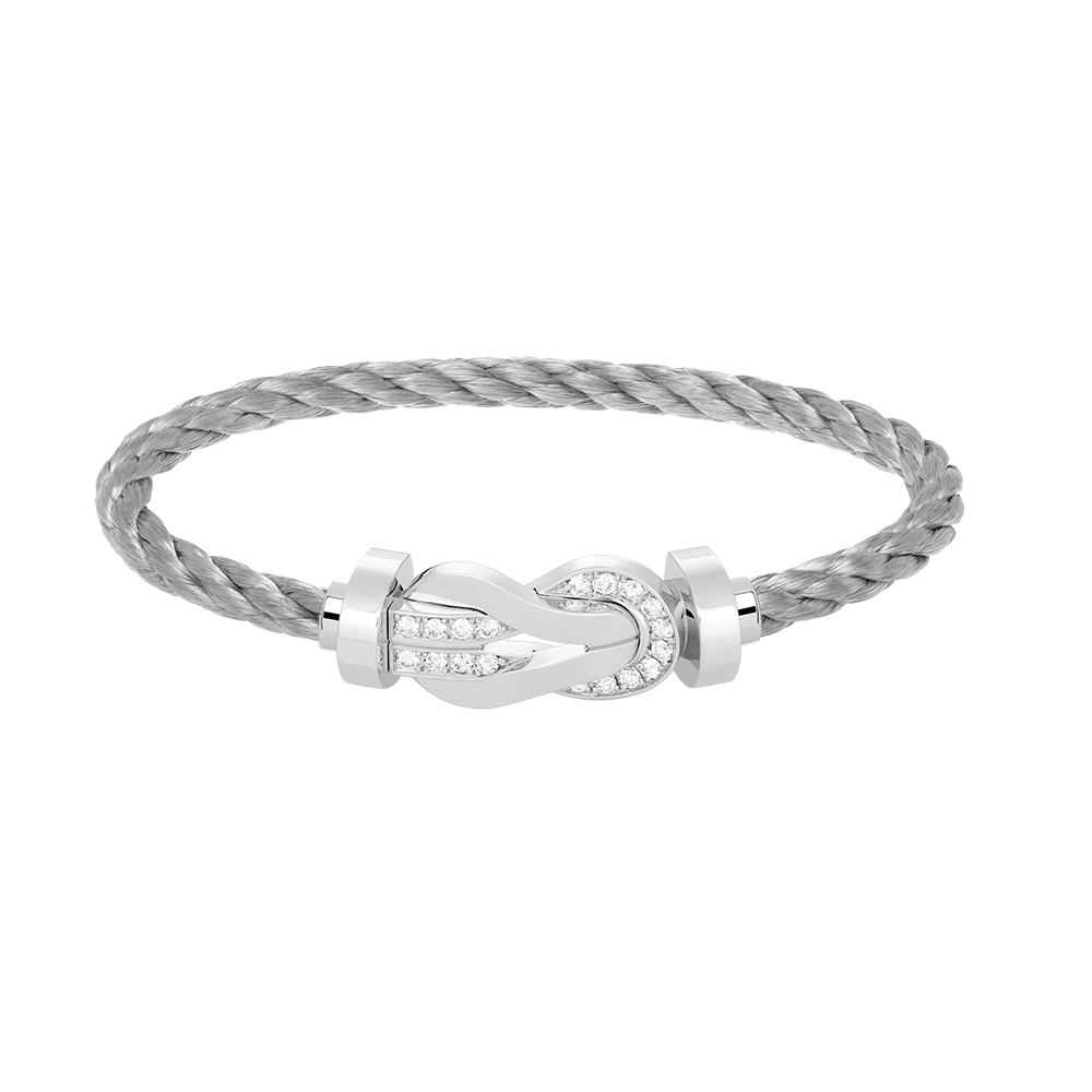 [Stellar Jewelry]CHANCE LARGE 8 FIGURE BUCKLE HALF DIAMOND BRACELET SILVER