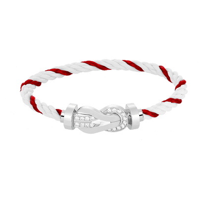 [Stellar Jewelry]CHANCE LARGE 8 FIGURE BUCKLE HALF DIAMOND BRACELET SILVER