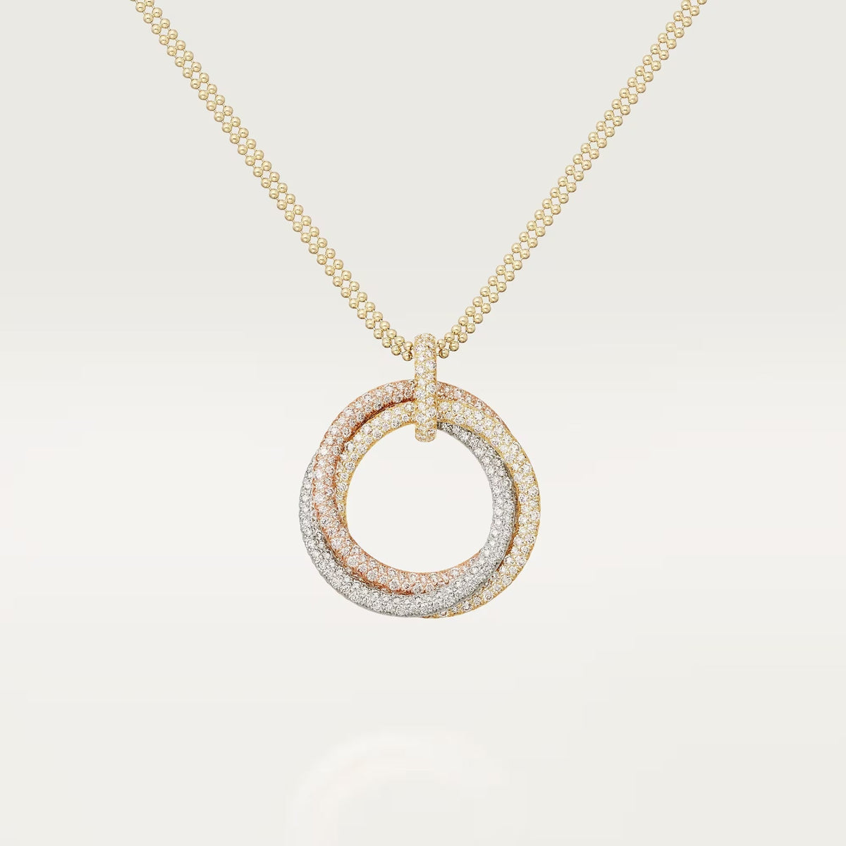 [Stellar Jewelry]TRINITY LARGE FULL DIAMOND  NECKLACE