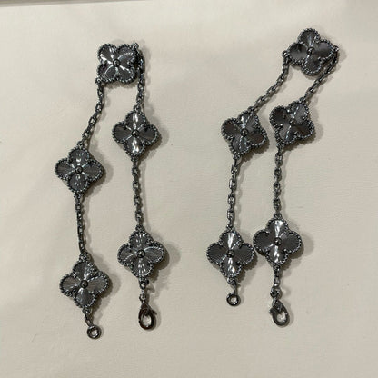 [Stellar Jewelry]CLOVER 5 MOTIF BLACK BRACELET
