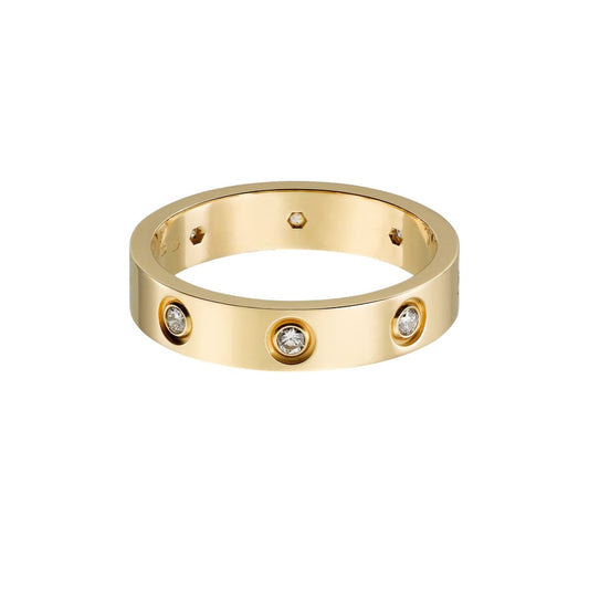 [Stellar Jewelry]LOVE 4MM 8 DIAMOND RING