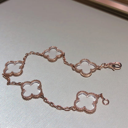 [Stellar Jewelry]CLOVER 5 MOTIF ROCK CRYSTAL BRACELET