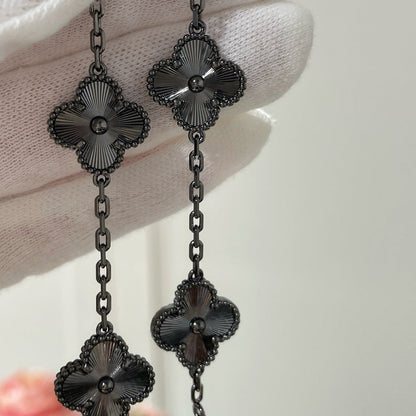 [Stellar Jewelry]CLOVER 5 MOTIF BLACK BRACELET