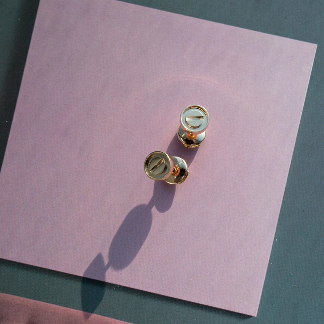 [Stellar Jewelry]LOVE EARRINGS PINK GOLD 10MM