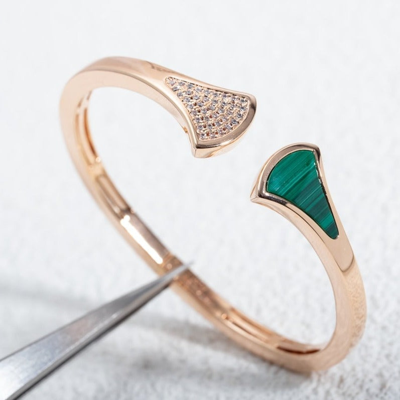 [Stellar Jewelry]DREAM BRACELET OPEN MALACHITE PINK GOLD