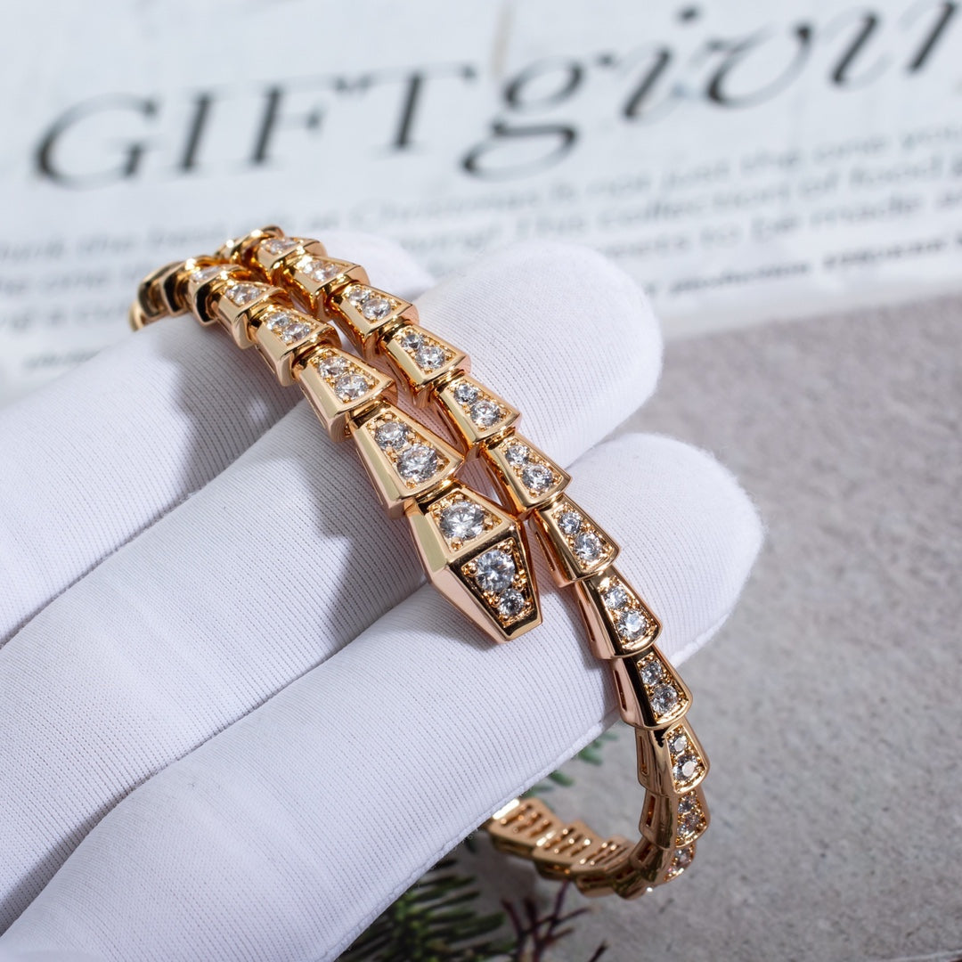 [Stellar Jewelry]SERPENTI BRACELET 6.8MM PINK GOLD DIAMOND