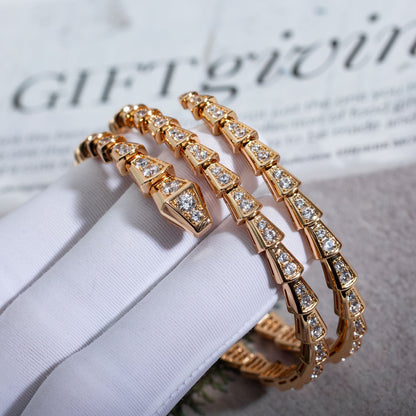 [Stellar Jewelry]SERPENTI BRACELET PINK GOLD DIAMOND DOUBLE ROW