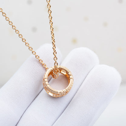 [Stellar Jewelry]PARENTESI NECKLACE PINK GOLD DIAMOND