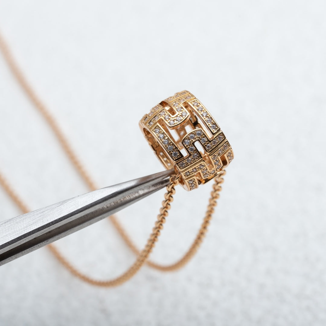 [Stellar Jewelry]PARENTESI NECKLACE PINK GOLD DIAMOND