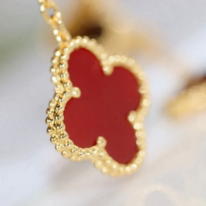 [Stellar Jewelry]CLOVER  2 MOTIF  TIGER EYE CARNELIAN EARRINGS
