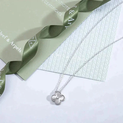 [Stellar Jewelry]CLOVER  15MM DIAMOND LASER NECKLACE SILVER