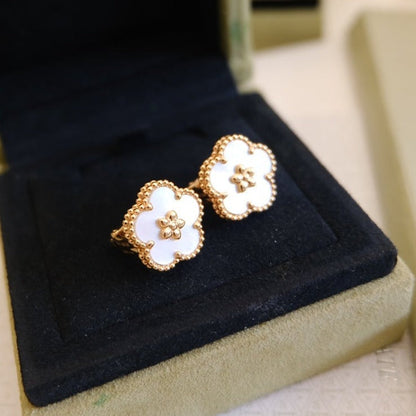 [Stellar Jewelry]LUCKY PINK GOLD WHITE MOP EARRINGS