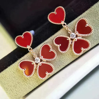 [Stellar Jewelry]SWEET CLOVER CARNELIAN EARRINGS