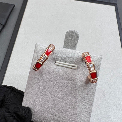 [Stellar Jewelry]SERPENTI CARNELIAN PINK GOLD EARRINGS
