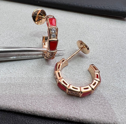 [Stellar Jewelry]SERPENTI CARNELIAN PINK GOLD EARRINGS