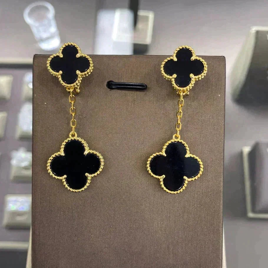 [Stellar Jewelry]CLOVER 2 MOTIFS  EARRINGS (MULTIPLE CHOICESC