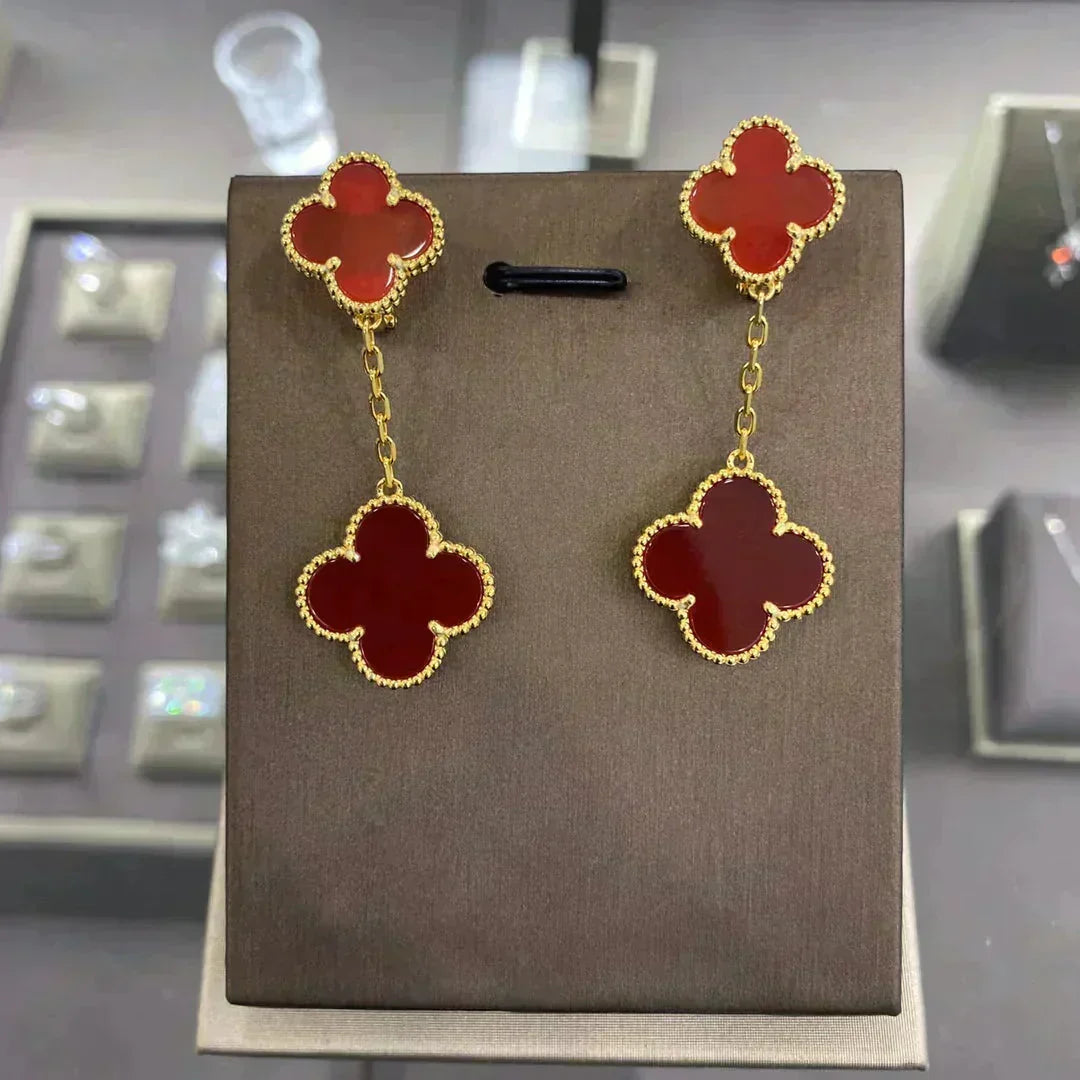 [Stellar Jewelry]CLOVER 2 MOTIFS  EARRINGS (MULTIPLE CHOICESC