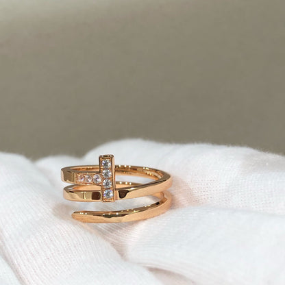 [Stellar jewels]T WIRE DOUBLE ROWS RING PINK GOLD