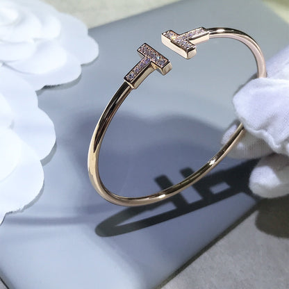 [Stellar jewels]T BRACELET PINK GOLD 1.8MM DIAMOND
