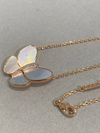 [Stellar Jewelry]BUTTERFLY GOLD MOP DIAMOND NECKLACE
