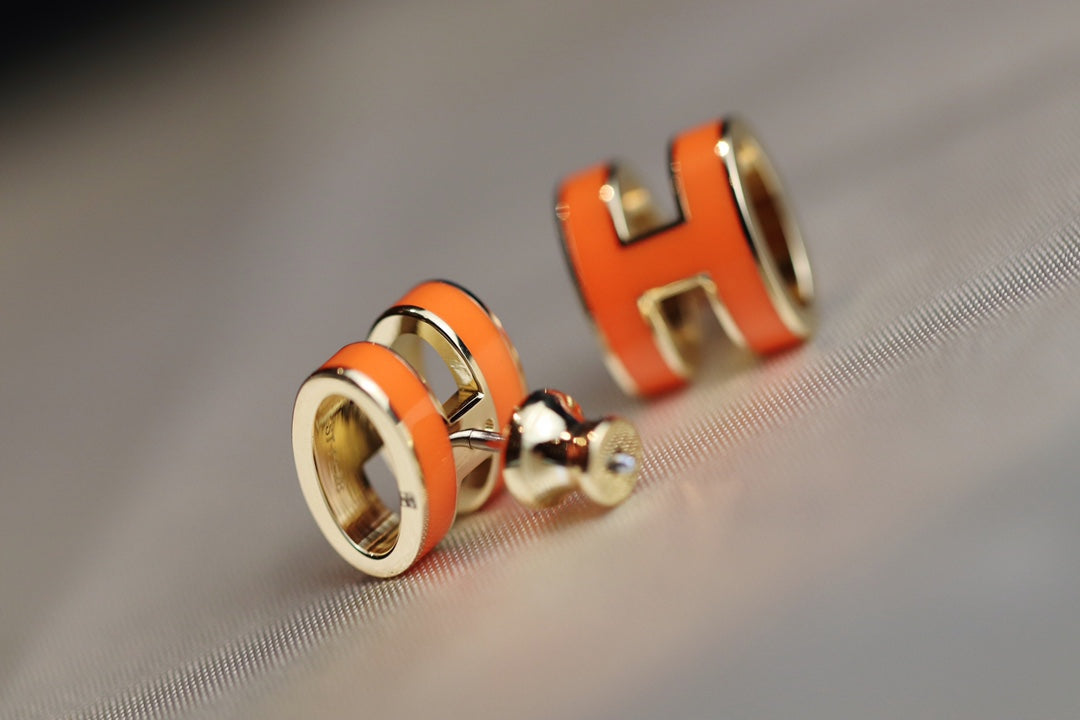 [Stellar Jewelry]MINI POP H EARRINGS ORANGE