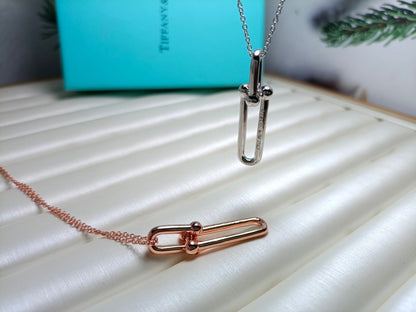 [Stellar jewels]HARDWEAR DROP DOUBLE LINK PEDANT NECKLACE