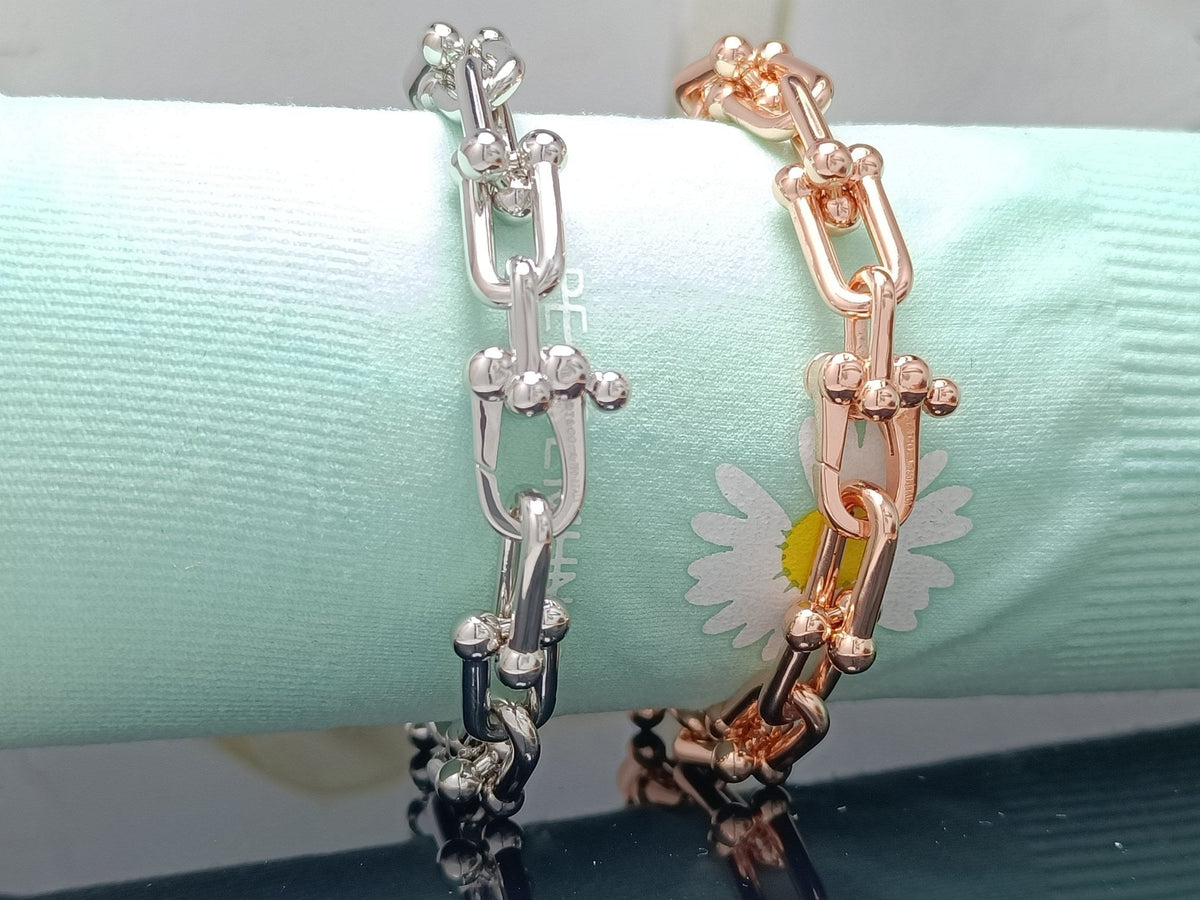 [Stellar jewels]HARDWEAR BRACELET PINK GOLD AND SILVER DIAMOND