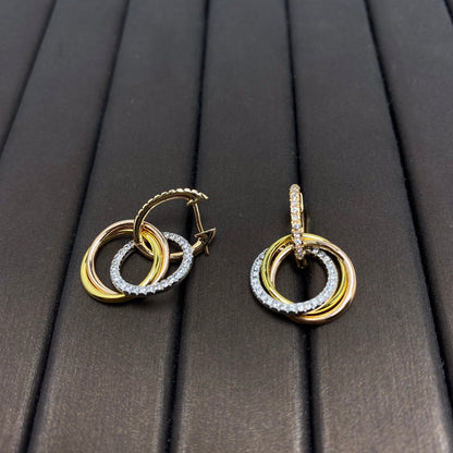[Stellar jewels]TRINITY EARRINGS GOLD DIAMOND