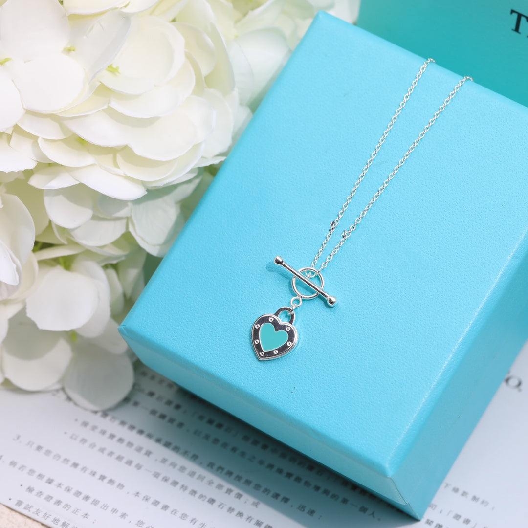 [Stellar jewels]DOUBLE HEART BLUE NECKLACE