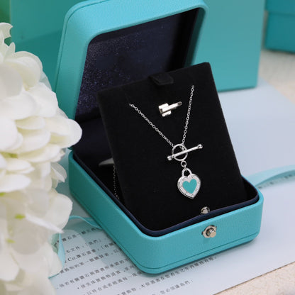 [Stellar jewels]DOUBLE HEART BLUE NECKLACE