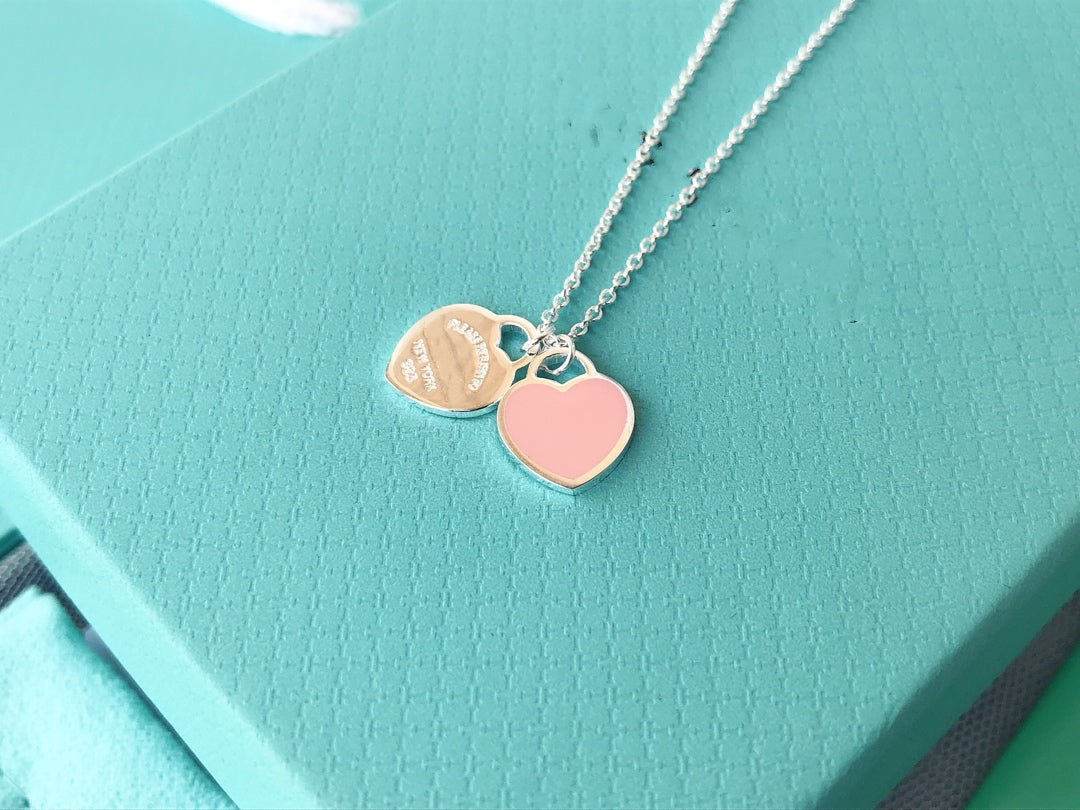[Stellar jewels]DOUBLE HEART PEDANT SILVER NECKLACE