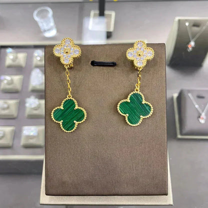 [Stellar Jewelry]CLOVER  2 MOTIFS  DIAMOND  EARRINGS (MULTIPLE CHOICESç´