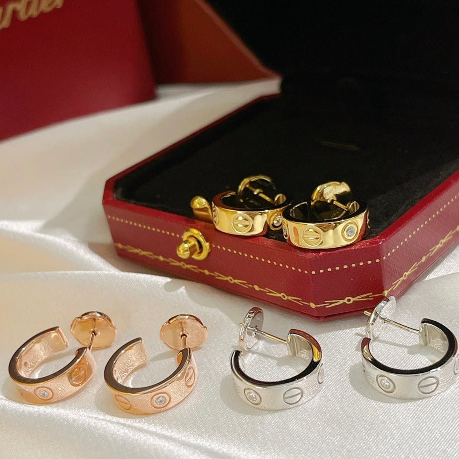 [Stellar Jewelry]LOVE EARRINGS 5.7MM 2 DIAMONDS