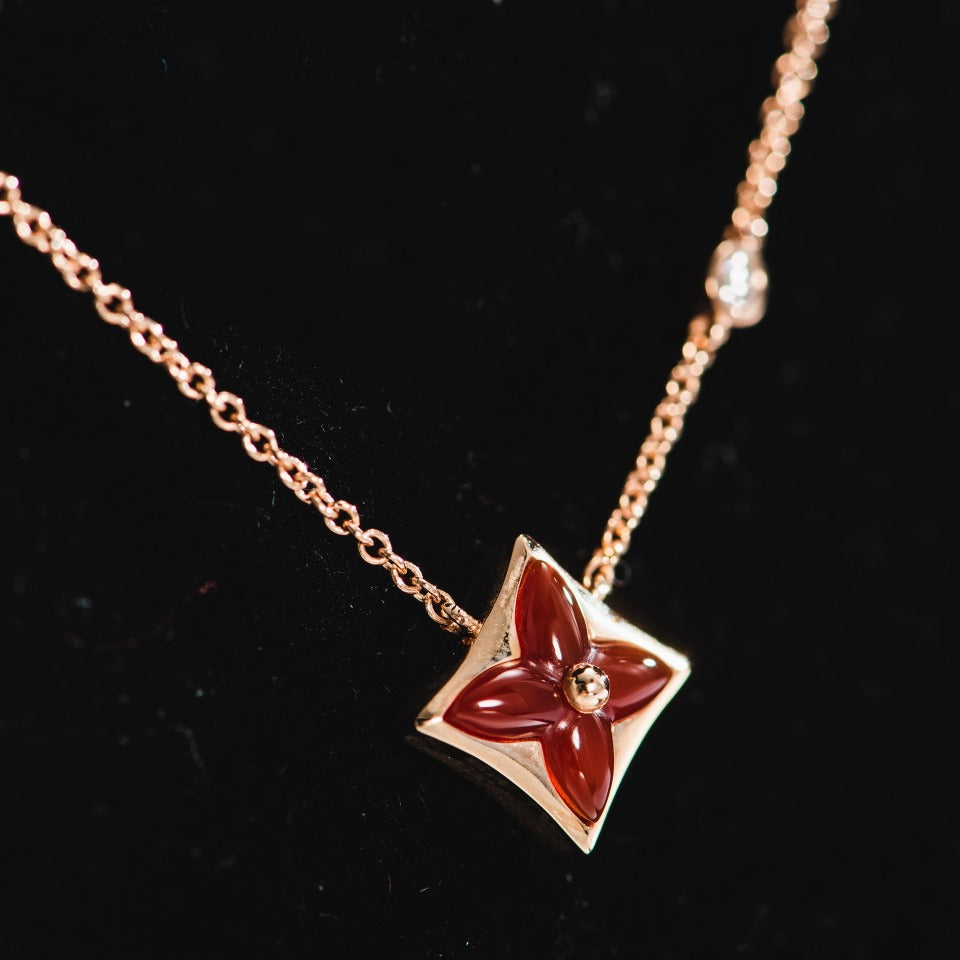 [Stellar Jewelry]STAR NECKLACE PINK GOLD 1 DIAMOND
