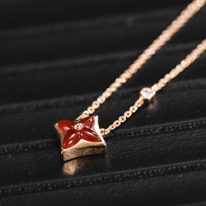 [Stellar Jewelry]STAR NECKLACE PINK GOLD 1 DIAMOND