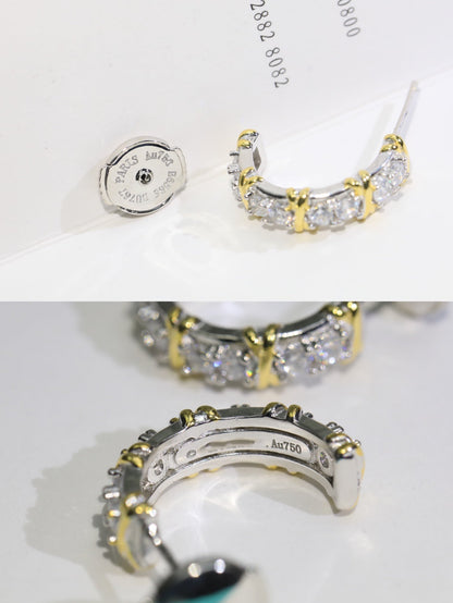 [Stellar jewels]TWENTY STONE HOOP GOLD EARRINGS