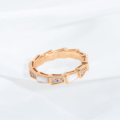 [Stellar Jewelry]SERPENTI RING PINK GOLD DIAMOND MOP 3MM