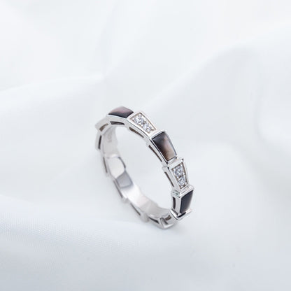 [Stellar Jewelry]SERPENTI RING SILVER  DIAMOND BLACK MOP 3MM