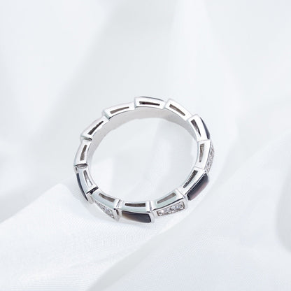 [Stellar Jewelry]SERPENTI RING SILVER  DIAMOND BLACK MOP 3MM