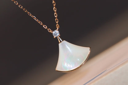 [Stellar Jewelry]DREAM NECKLACE WHITE MOP PINK GOLD 1 DIAMOND