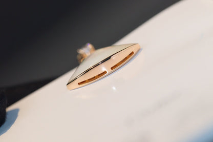 [Stellar Jewelry]DREAM NECKLACE WHITE MOP PINK GOLD 1 DIAMOND
