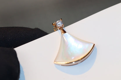 [Stellar Jewelry]DREAM NECKLACE WHITE MOP PINK GOLD 1 DIAMOND