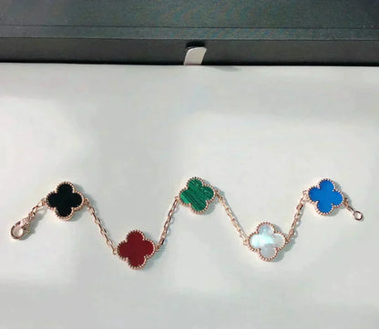 [Stellar Jewelry]CLOVER 5 MOTIFS MULTICOLOR BRACELET