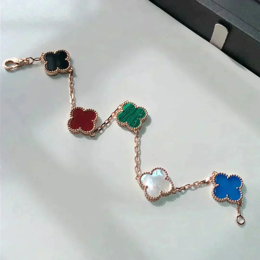 [Stellar Jewelry]CLOVER 5 MOTIFS MULTICOLOR BRACELET