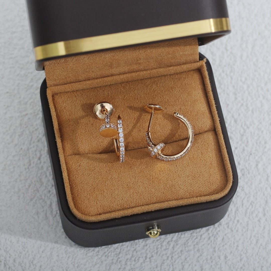 [Stellar Jewelry]JUSTE EARRINGS 12.75MM PINK GOLD DIAMOND