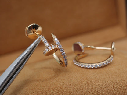 [Stellar Jewelry]JUSTE EARRINGS 12.75MM PINK GOLD DIAMOND