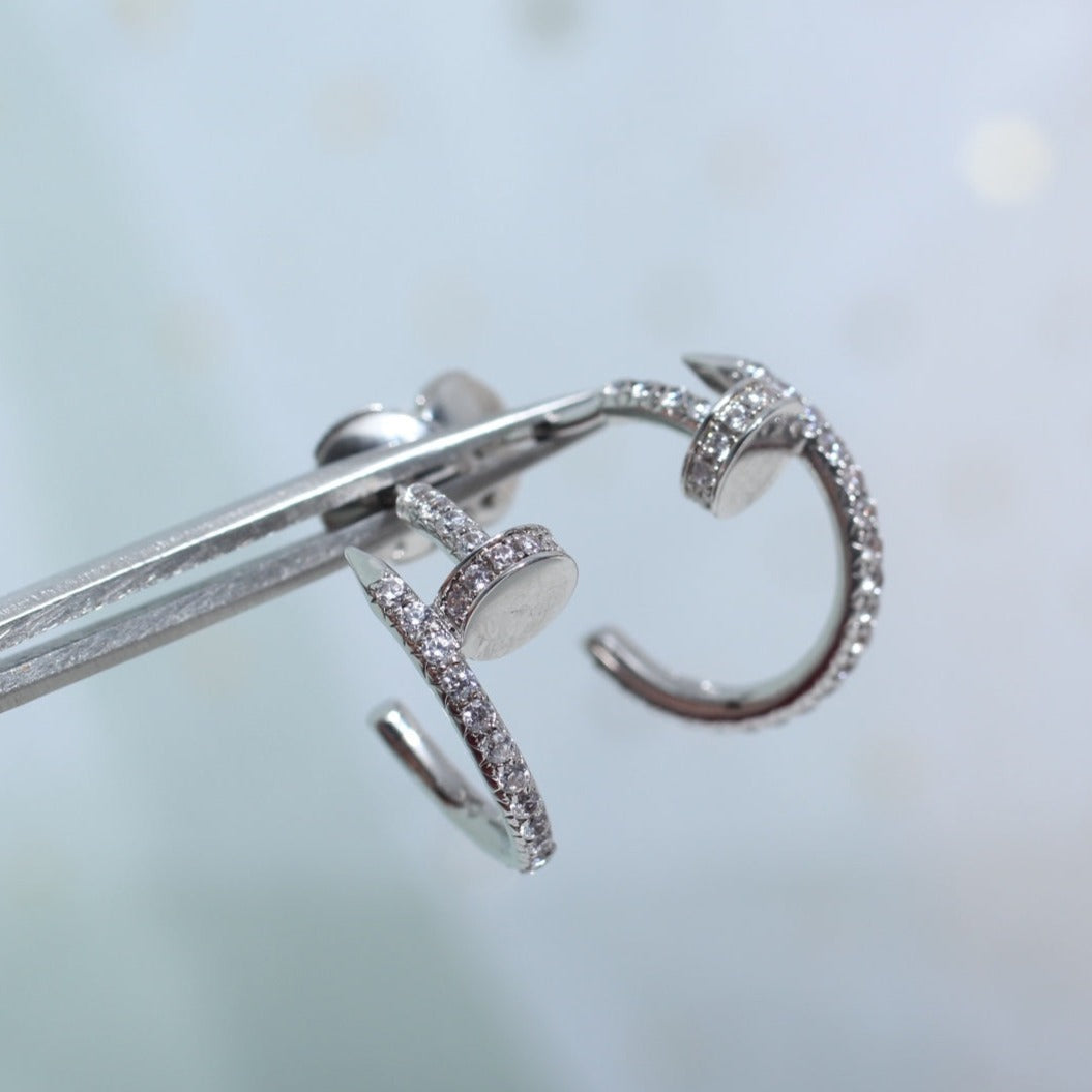 [Stellar Jewelry]JUSTE EARRINGS 12.75MM SILVER DIAMOND