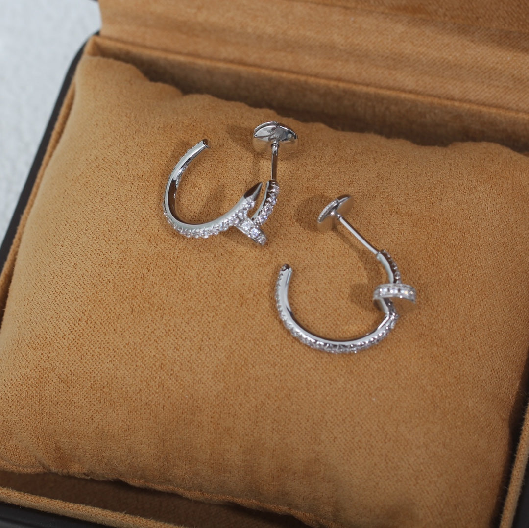 [Stellar Jewelry]JUSTE EARRINGS 12.75MM SILVER DIAMOND